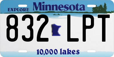 MN license plate 832LPT