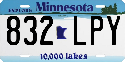 MN license plate 832LPY