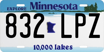 MN license plate 832LPZ