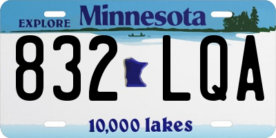 MN license plate 832LQA