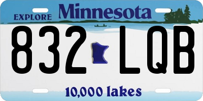 MN license plate 832LQB