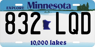 MN license plate 832LQD
