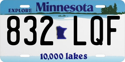 MN license plate 832LQF