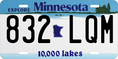 MN license plate 832LQM