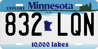 MN license plate 832LQN