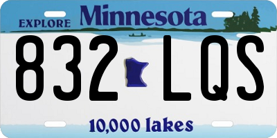 MN license plate 832LQS