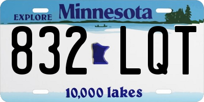 MN license plate 832LQT