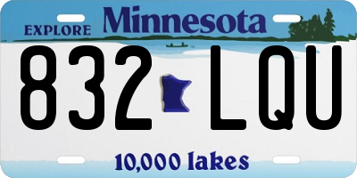 MN license plate 832LQU