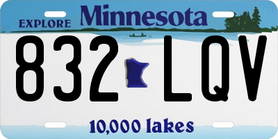 MN license plate 832LQV