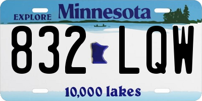 MN license plate 832LQW