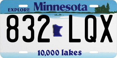 MN license plate 832LQX