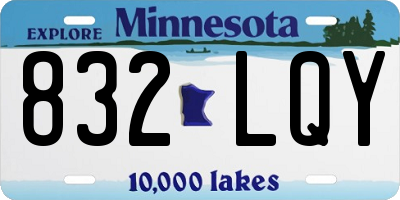 MN license plate 832LQY