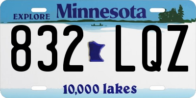 MN license plate 832LQZ