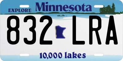 MN license plate 832LRA