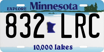 MN license plate 832LRC