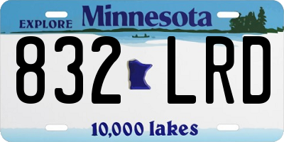 MN license plate 832LRD