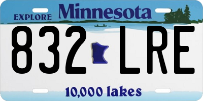 MN license plate 832LRE