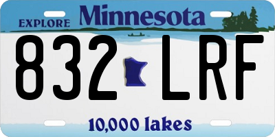 MN license plate 832LRF