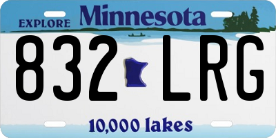 MN license plate 832LRG