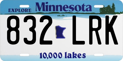 MN license plate 832LRK