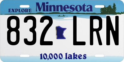 MN license plate 832LRN