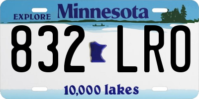 MN license plate 832LRO