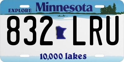 MN license plate 832LRU