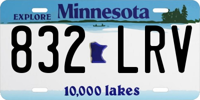 MN license plate 832LRV