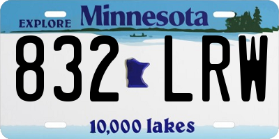 MN license plate 832LRW