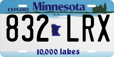 MN license plate 832LRX