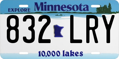 MN license plate 832LRY