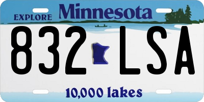 MN license plate 832LSA