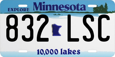 MN license plate 832LSC