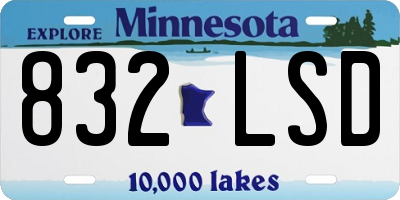 MN license plate 832LSD