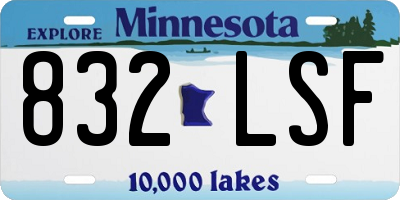 MN license plate 832LSF