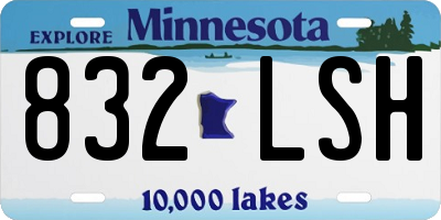 MN license plate 832LSH