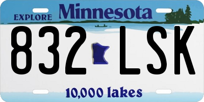MN license plate 832LSK