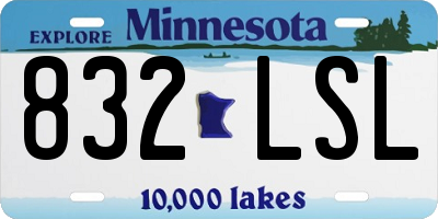 MN license plate 832LSL