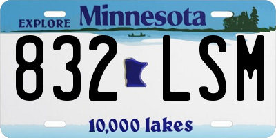 MN license plate 832LSM