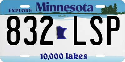 MN license plate 832LSP