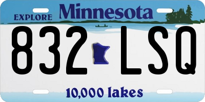 MN license plate 832LSQ