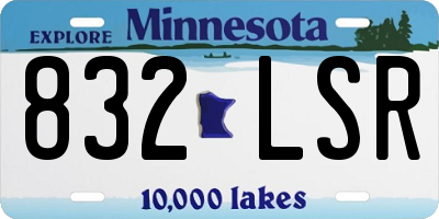 MN license plate 832LSR