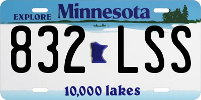 MN license plate 832LSS