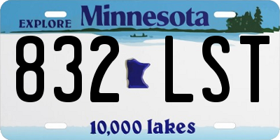 MN license plate 832LST