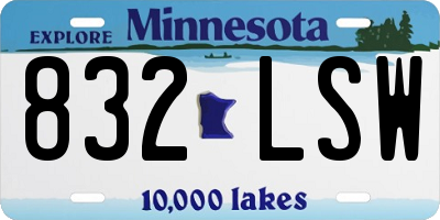 MN license plate 832LSW