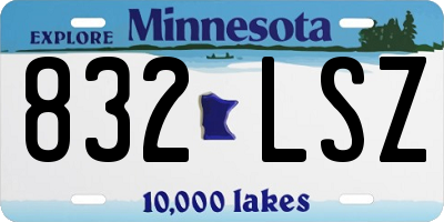 MN license plate 832LSZ