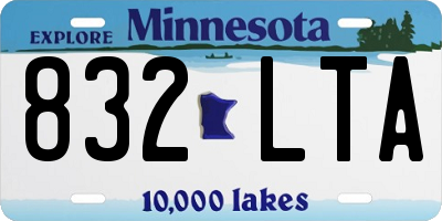 MN license plate 832LTA