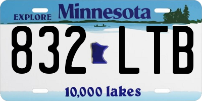 MN license plate 832LTB