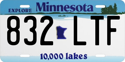 MN license plate 832LTF