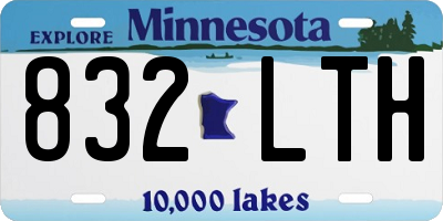 MN license plate 832LTH